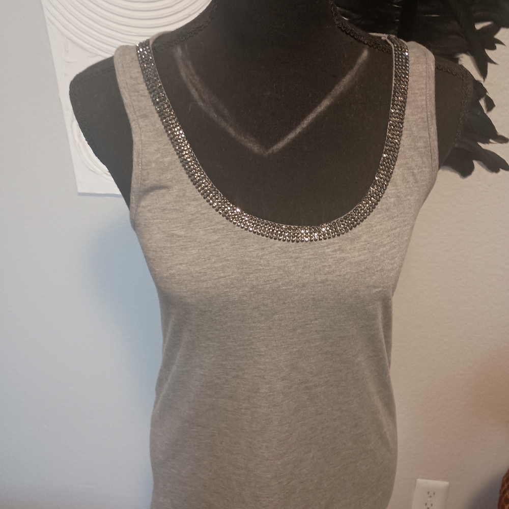 Gray Embellished Women's Top